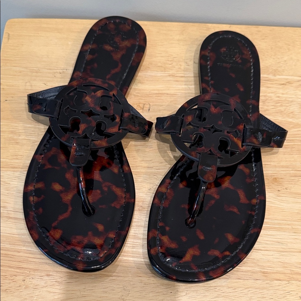 Tory Burch Tortoise Shell Sandals Size 11 Medium